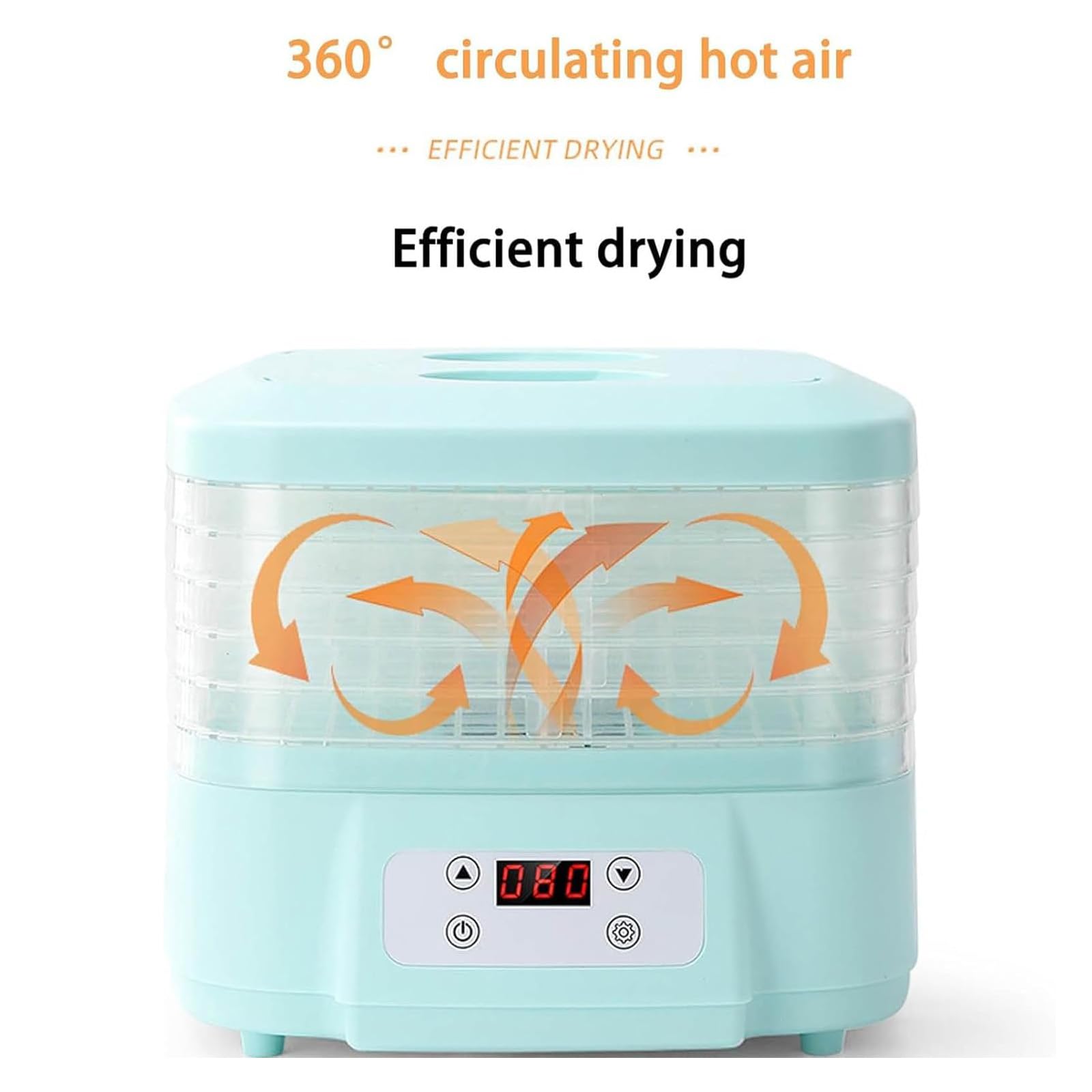Máquina Secadora por Congelación, Deshidratadora De Alimentos con Flujo De Aire De 360°, con Temporizador Digital Ajustable Y Control Temperatura, para Carne De Res