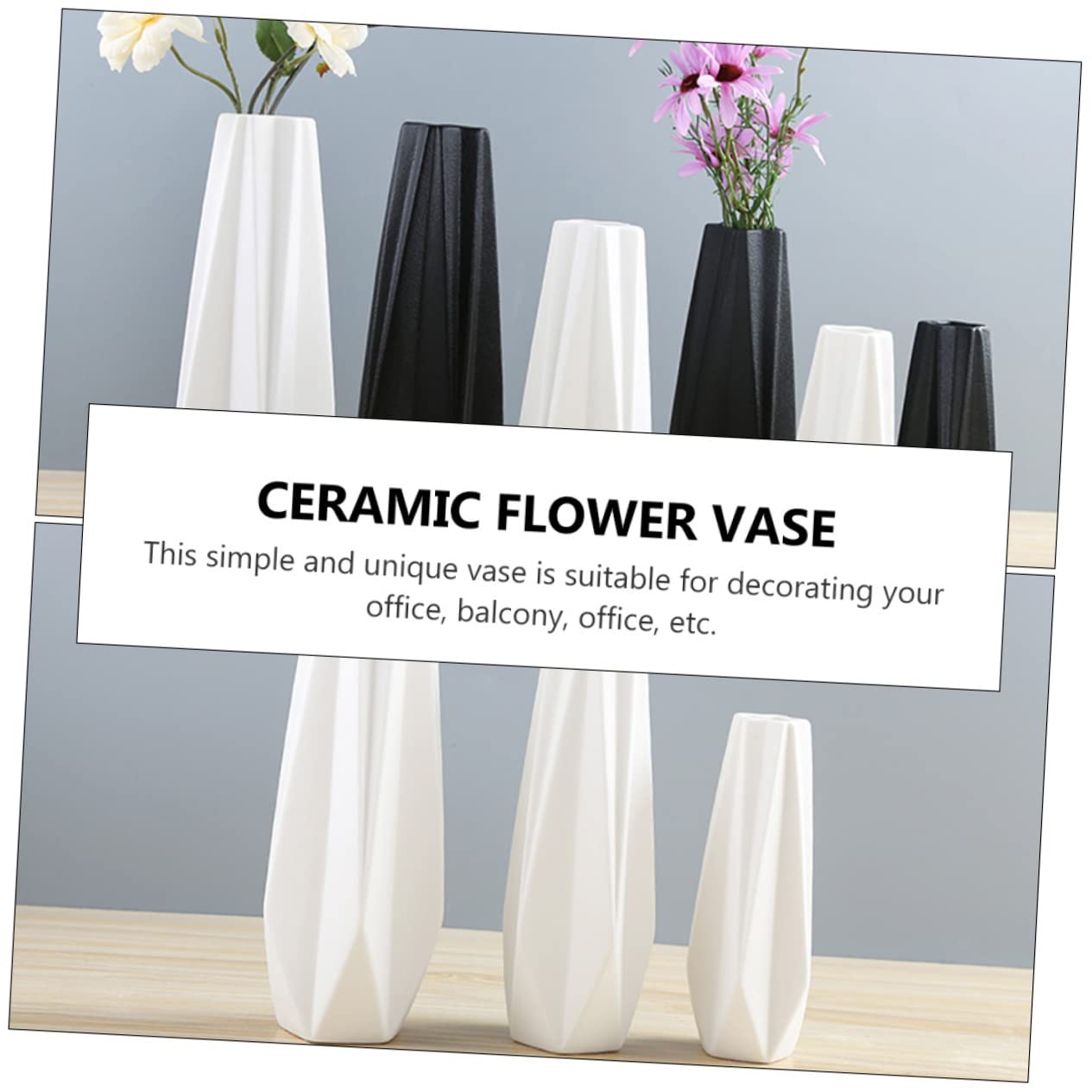 Vaso in ceramica bianca semplice per composizioni floreali