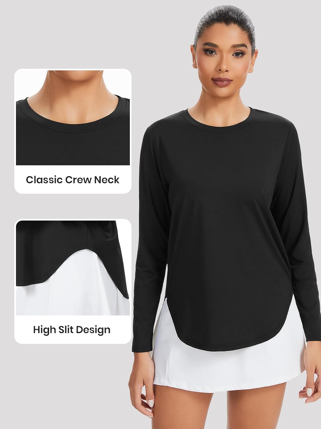 Xelky 3 Pack Womens Workout Long Sleeve Tops Quick Dry UPF 50+ Athletic T-Shirts Sun Protection Yoga Shirts Running Tee - Image 4