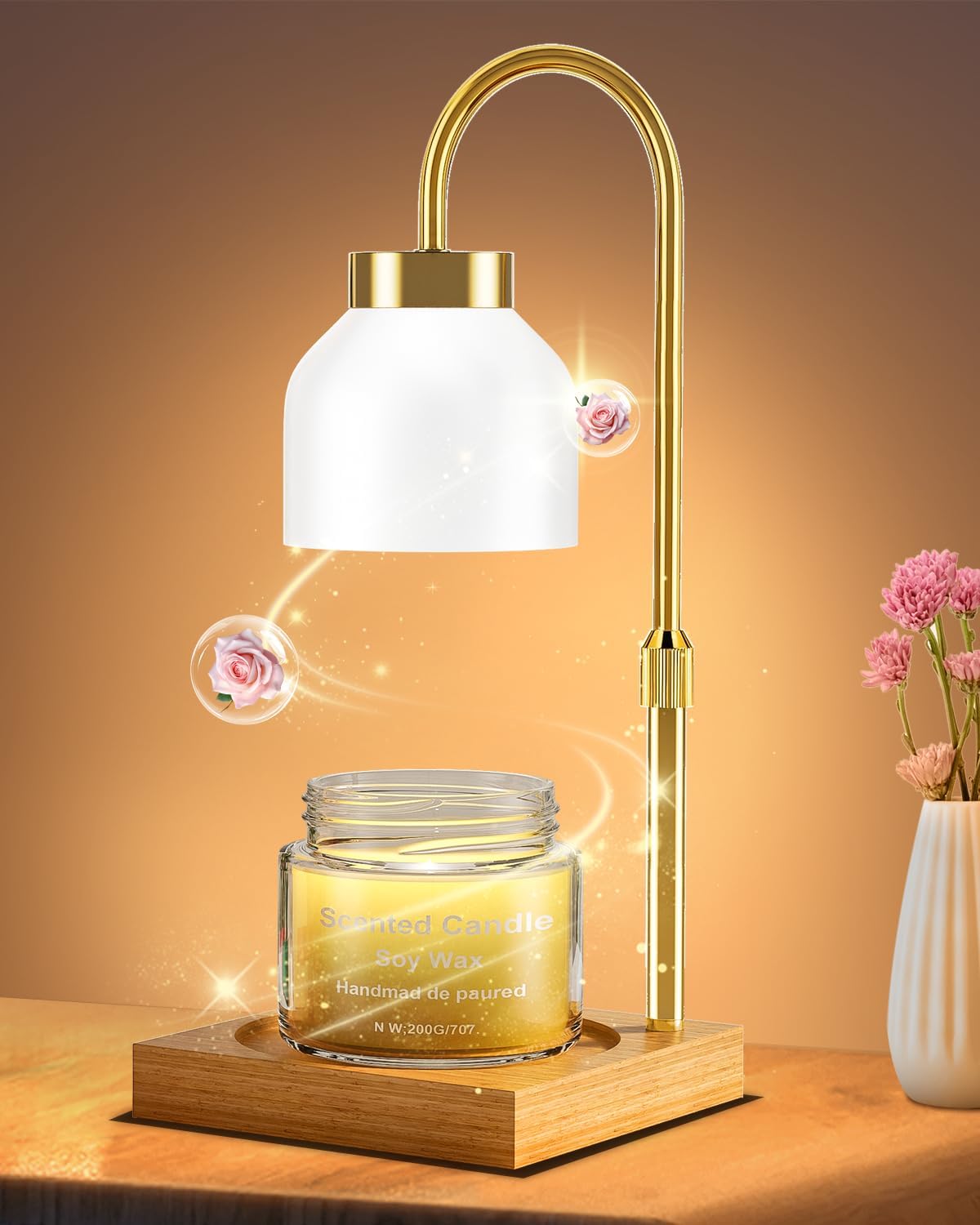 Candle Warmer Lp with Timer - Upgraded Wax Warmer Lp with Dimmable,