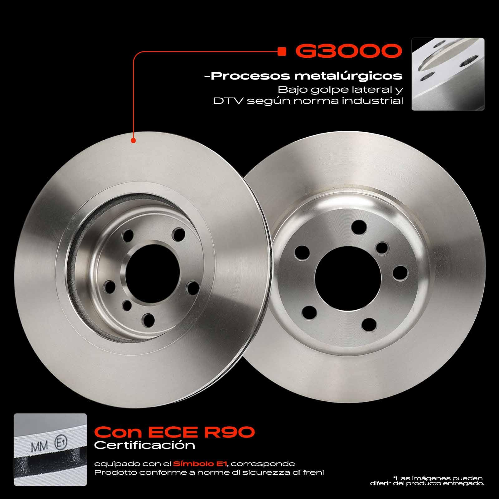 Frankberg 2 discos de freno + 4 pastillas de freno para eje delantero con lubricante de frenos. Compatible con 5er F10 518-523 09-16 5er F10 F18 518-523 09-16 Serie 5 Touring F11 518-523 09-17 Replace