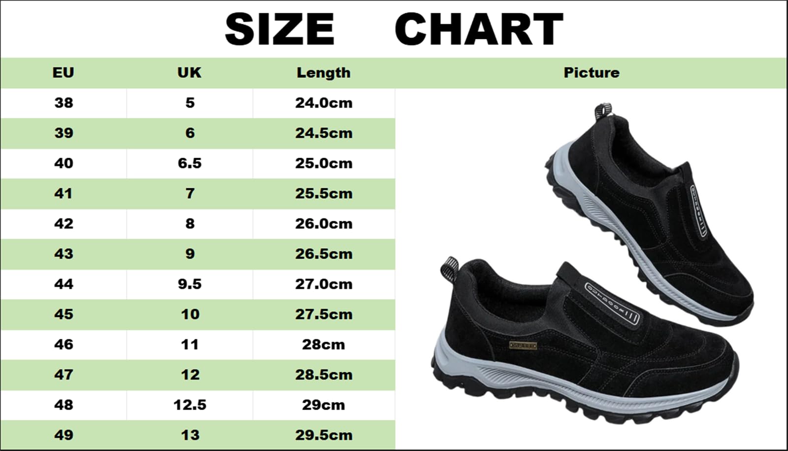 Scarpe ortopediche da uomo, con supporto per arco plantare, leggere, per attività all'aperto, escursionismo, lavoro, Nero , 47 1/3 EU