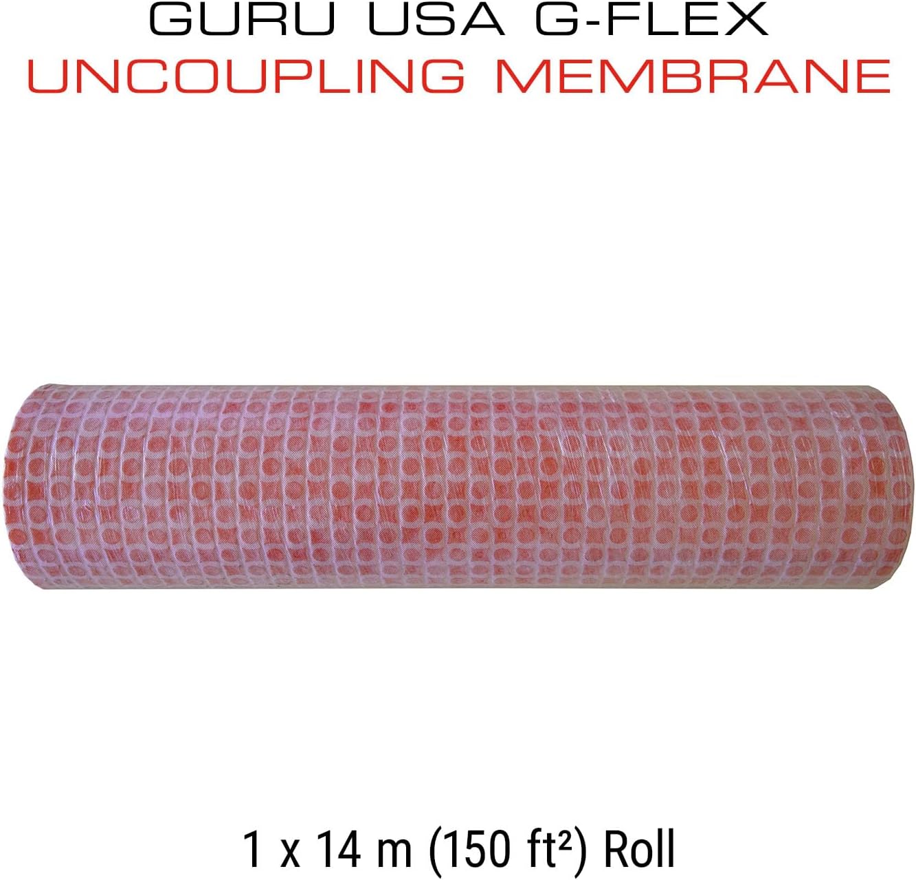GURU USA G-Flex Uncoupling Membrane, Waterproof Membrane for Tile Vapor Barrier, Waterproofing Membrane for Shower & Bathroom Flooring Underlayment, 1 x 14 m (150 ft²) Roll