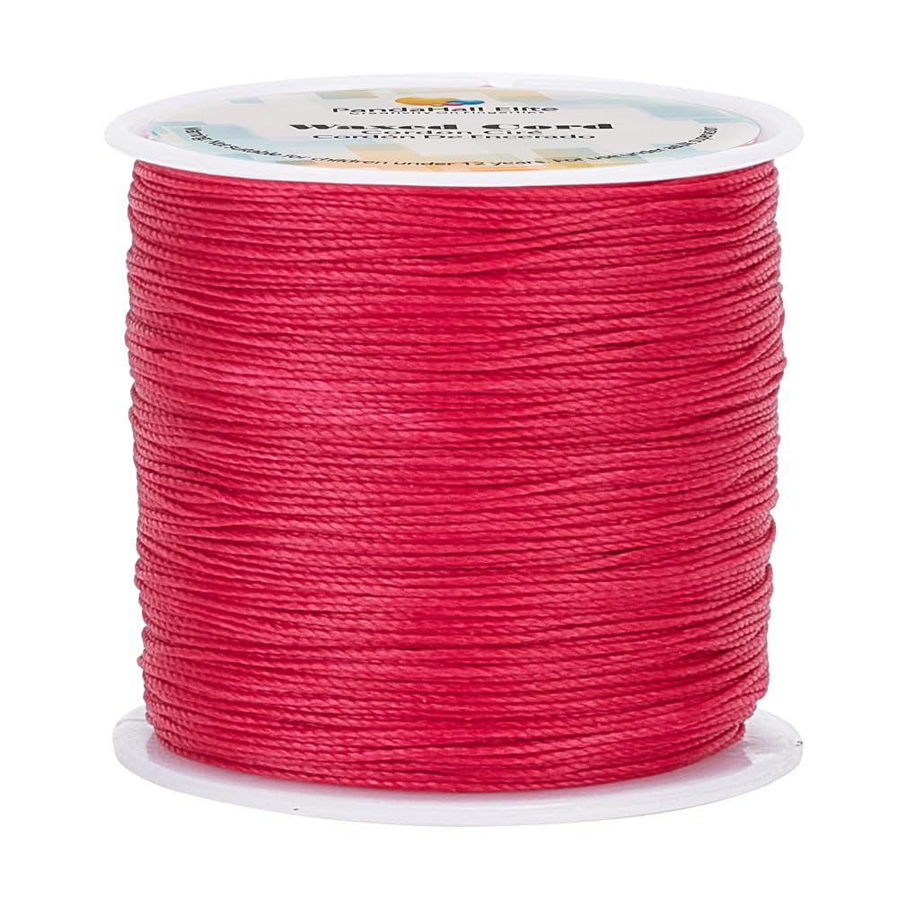 PH PandaHall 100 Meters 0.5mm Waxed Polyester Cord for Jewelry Making, Macrame Cord, Sewing Projects, Dream Catchers, Dark Pink