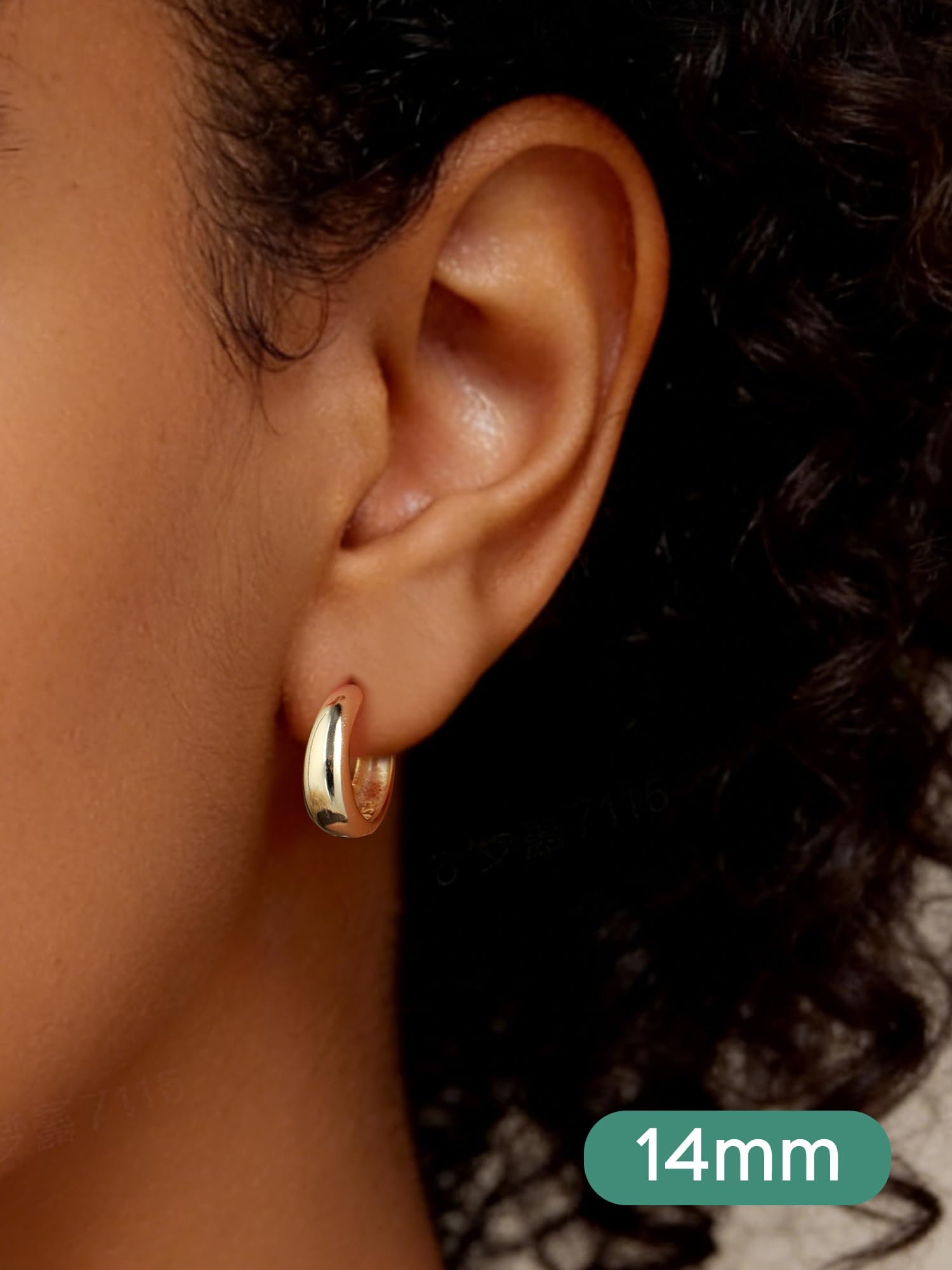 ChicSilver 925 Plata Pendientes Aros Gordos Mujer Hoop Earrings Anchos