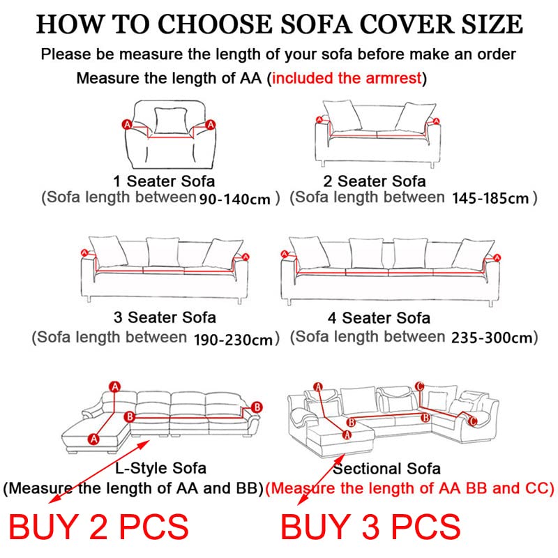 Copridivani Copridivano in tinta unita for soggiorno elastico a 1/2/3/4 posti(Noir,3 Seater 190-230cm)