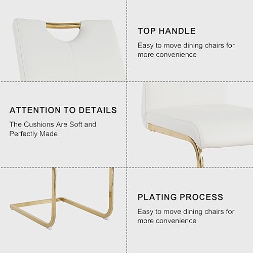 Miniatura 5 de Sillas de comedor, sillas laterales de comedor, juego de 4, modernas sillas de cocina de piel sintética con alto color negro, sillas para comedor,