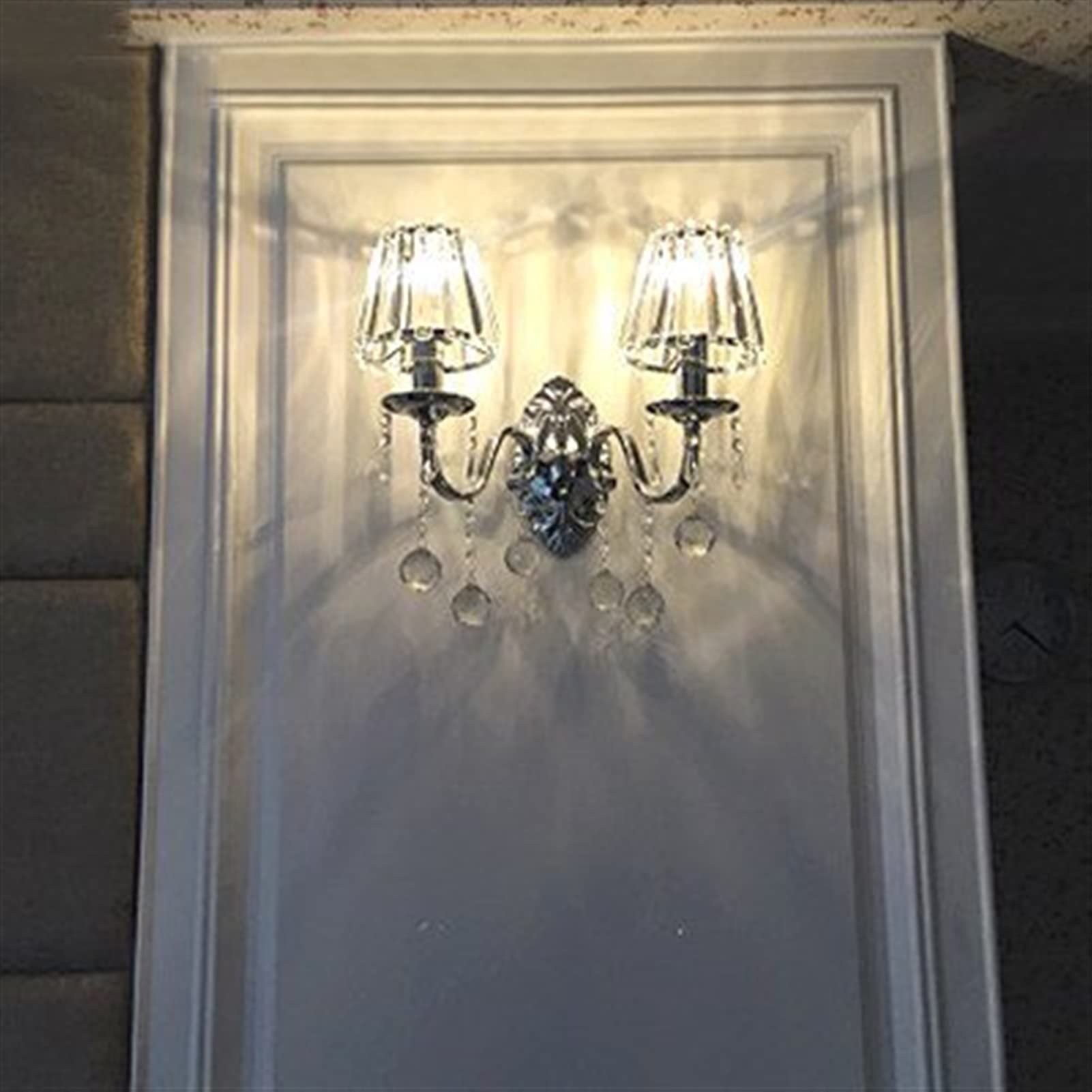 VDOQTLJT Modern Crystal LED Wall Lamp Light Compatible with Bedroom Living Room Home Lighting Cristal Lights Fixtures Sconce Chandeliers(B)