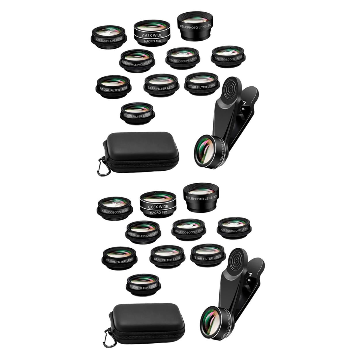 Abaodam 2juegos Lentes Fotográficas Externas para Teléfonos Móviles Lente Gran Angular y Macro Clip De Sujeción Incluido Compatible Diversos Dispositivos Material De Óptico