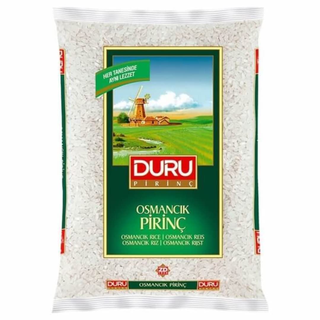 Duru Osmancik Rice 1kg x 10 Pack | Premium Medium-Grain Turkish Rice | Ideal for Pilaf, Dolma, Soups & Everyday Cooking | Fluffy Texture | Bulk Value Pack