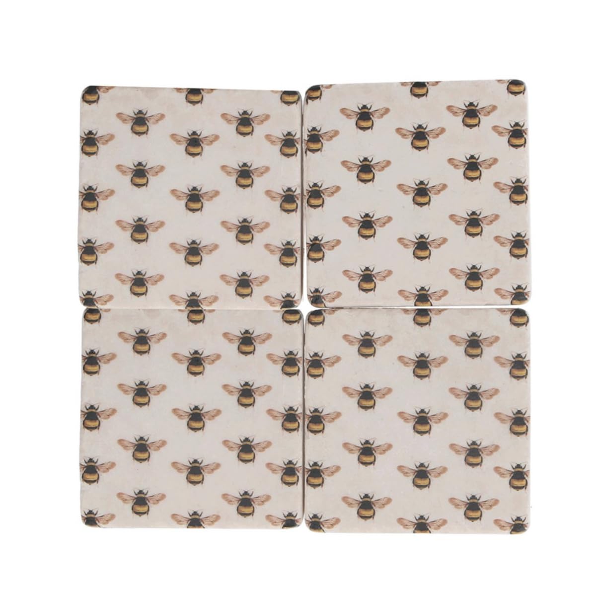 Gisela Graham Set Of 4 Bee Design Resin Coasters
