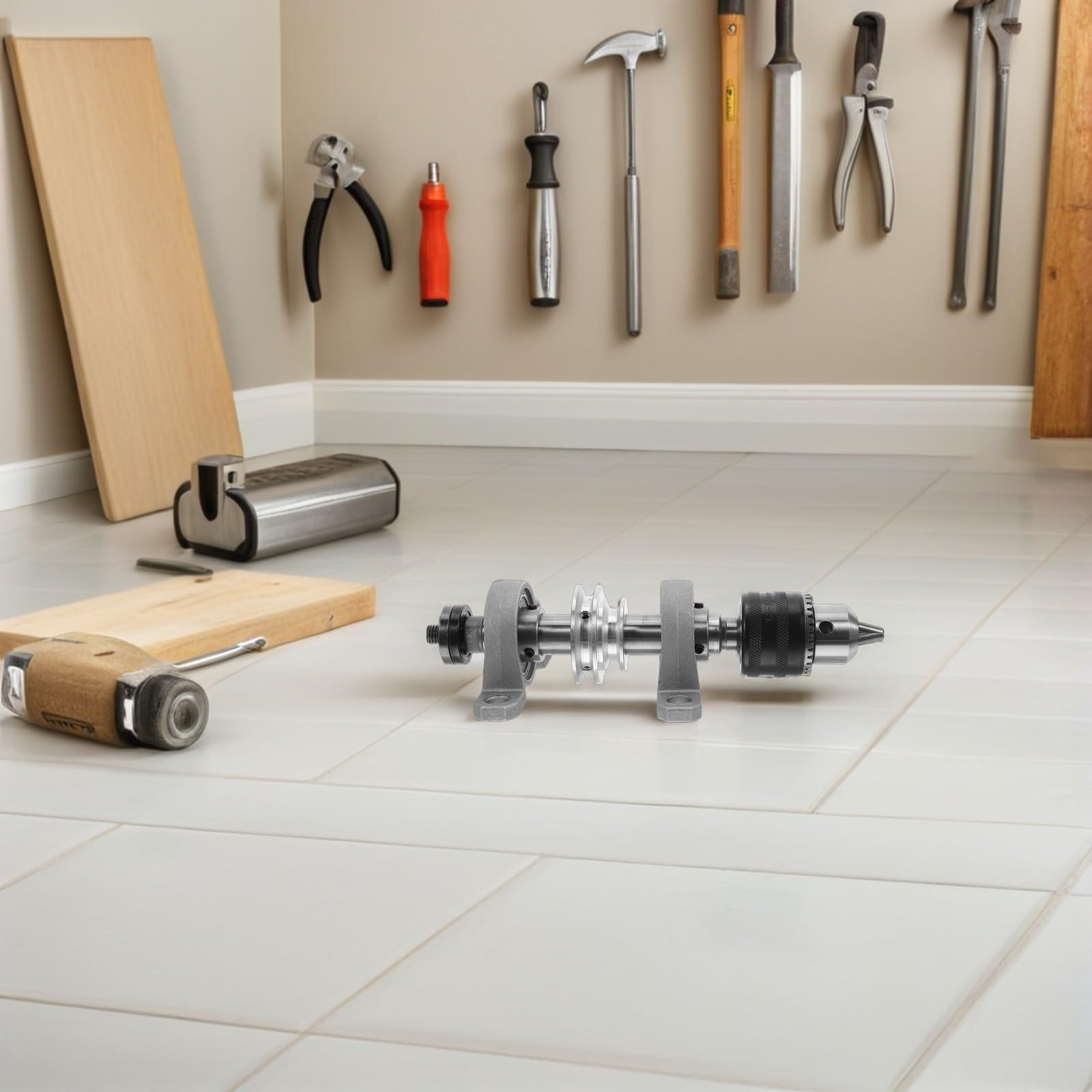 Beavorty Polea del Asiento del Cojinete del Husillo para Máquina de Carpintería de Bricolaje, Acero Plata con Rango de Sujeción 1.5-13mm, Mantenimiento Rápido y Minimiza Vibraciones