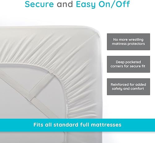 Miniatura 6 de Protector de colchón completo de eucalipto de PUREgrace  Tencel de lujo natural  resistente al agua  Almohadilla transpirable y silenciosa