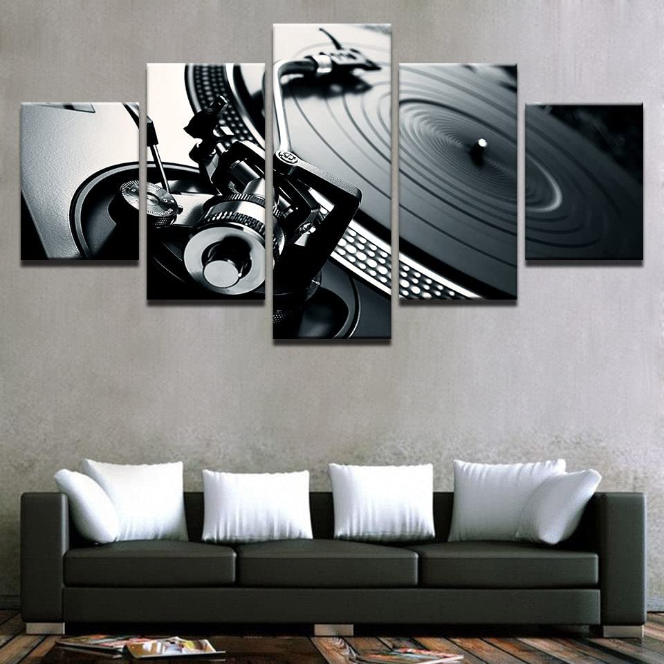 Impression sur toile 5 parties console de musique DJ pour salon