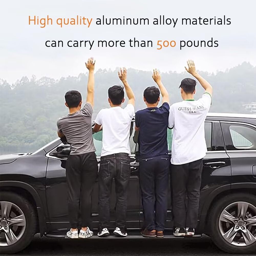 Estribos para Nissan Qashqai 2017-2021, 2 peldaños laterales fijos de aluminio (con soporte) | Kit atornillado sin taladro | Accesorios para tablero de riel SUV de proyecto de bricolaje, color