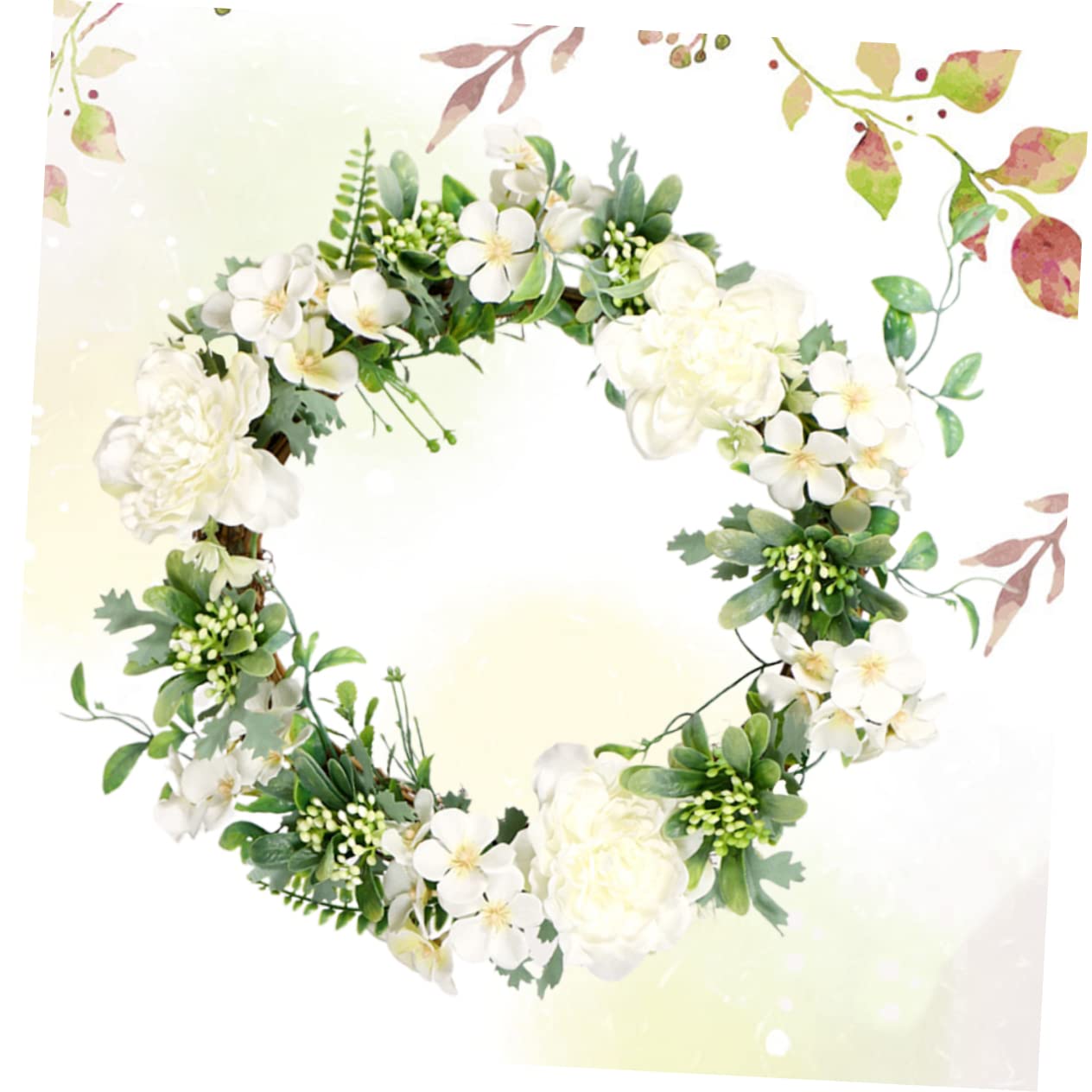 ABOOFAN 2stücke Künstlicher Camellia Blütenkranz Dekorativer Und Türschmuck Für Hochzeit Zuhause Feste Pflegeleicht Weiß Handgefertigt