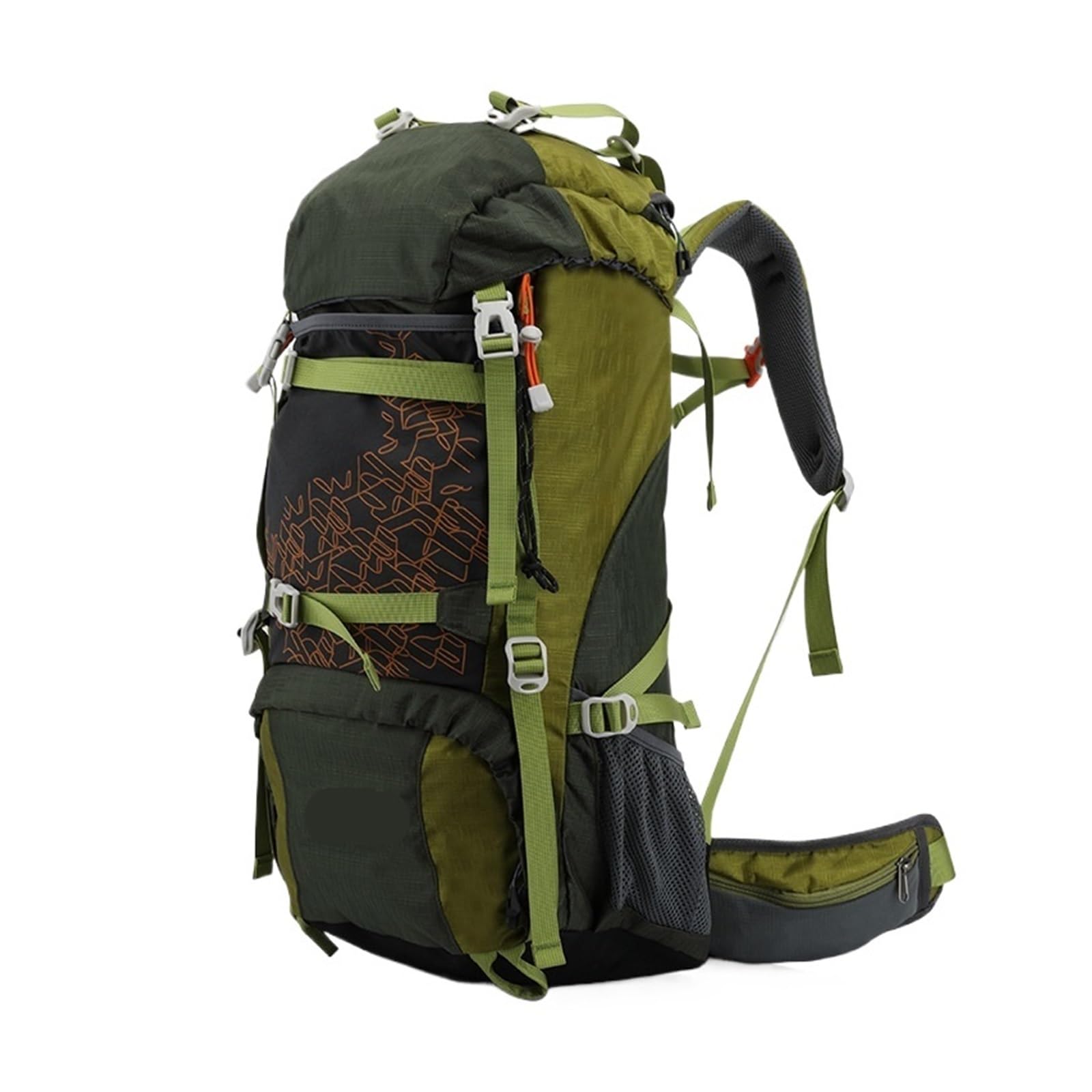 Generico Borsa da trekking for esterni zaino in nylon impermeabile di grande capacità for uomini e donne borsa viaggio sportiva campeggio 50 litri