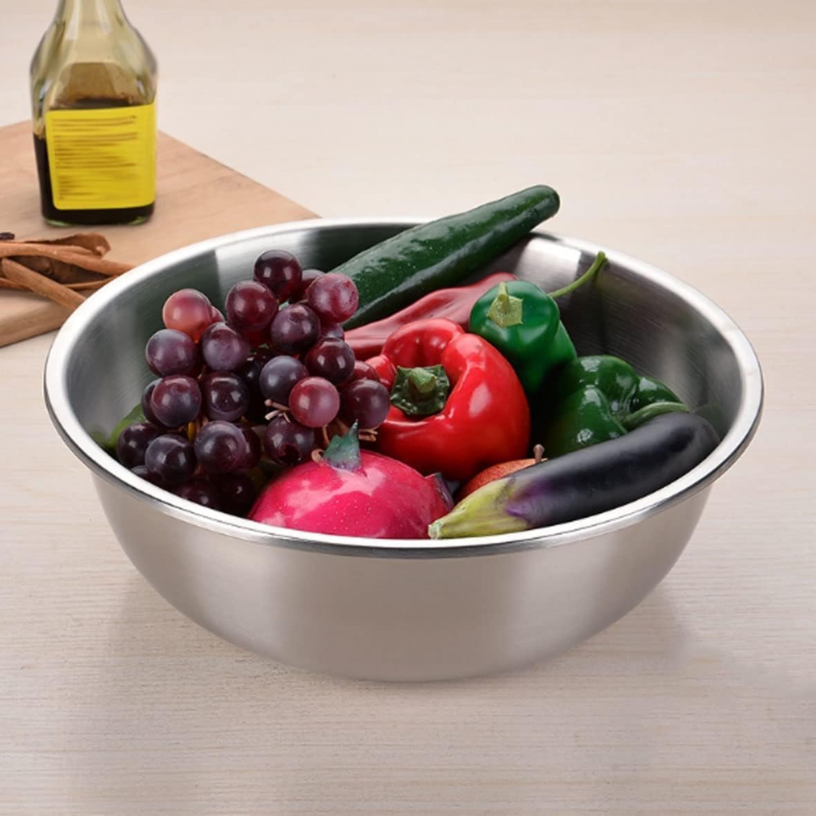 Salad Bowls Dessert Plates Mixing Bowls 9-Piece Sets Fruit Bowls Party Snack Bowls 304 Stainless Steel Dinner Plates Bakeware Cake Pans