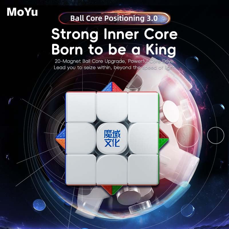 Moyu WeiLong WRM V9 SpeedCube MagLev 20 Aimant Ball Core MagLev Full Positioning 3 x 3 Cube magique, Dual Adjustment SpeedCube, Magnetic Master Stickerless Magic Cube, Deal Puzzle Game for Speed Cuber