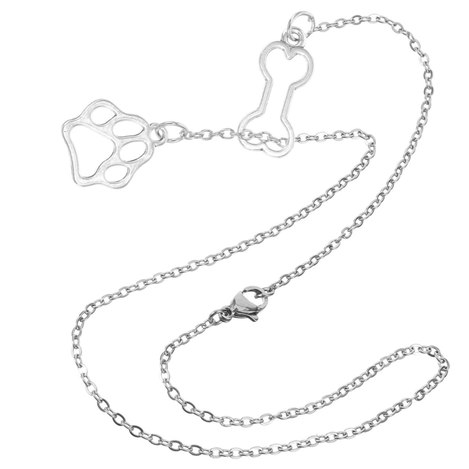 GRIRIW Pet Necklace for Dogs Unique Decorative Chain Zinc Alloy Craft Fashionable Safe Comfortable Fit