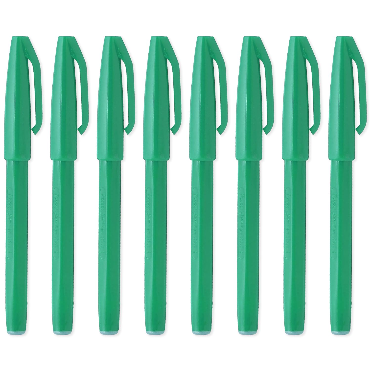 Pentel Original Sign Pen S520 Fibre Tip Marker Pens Colour Fineliner - 2mm Nib 1mm Line Width - Pack of 8 (Green)