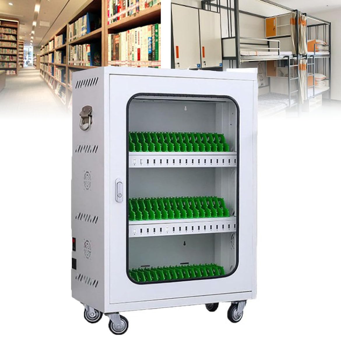 GTHTUHFD Cell Phone Charging Stations + Cellphone Locker 2 In 1 - Rechargeable Mobile Phone Charging Cabinet,Portable Storage Box,50Slots-40Slots,50slots