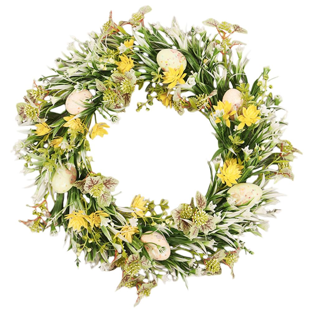 NUOBESTY Couronne De Pâques Suspendue Décoration De Porte Entrée Fleurs Artificielles pour Intérieur Et Extérieur Accessoire De Fête Unique pour Créer Une Ambiance Joyeuse