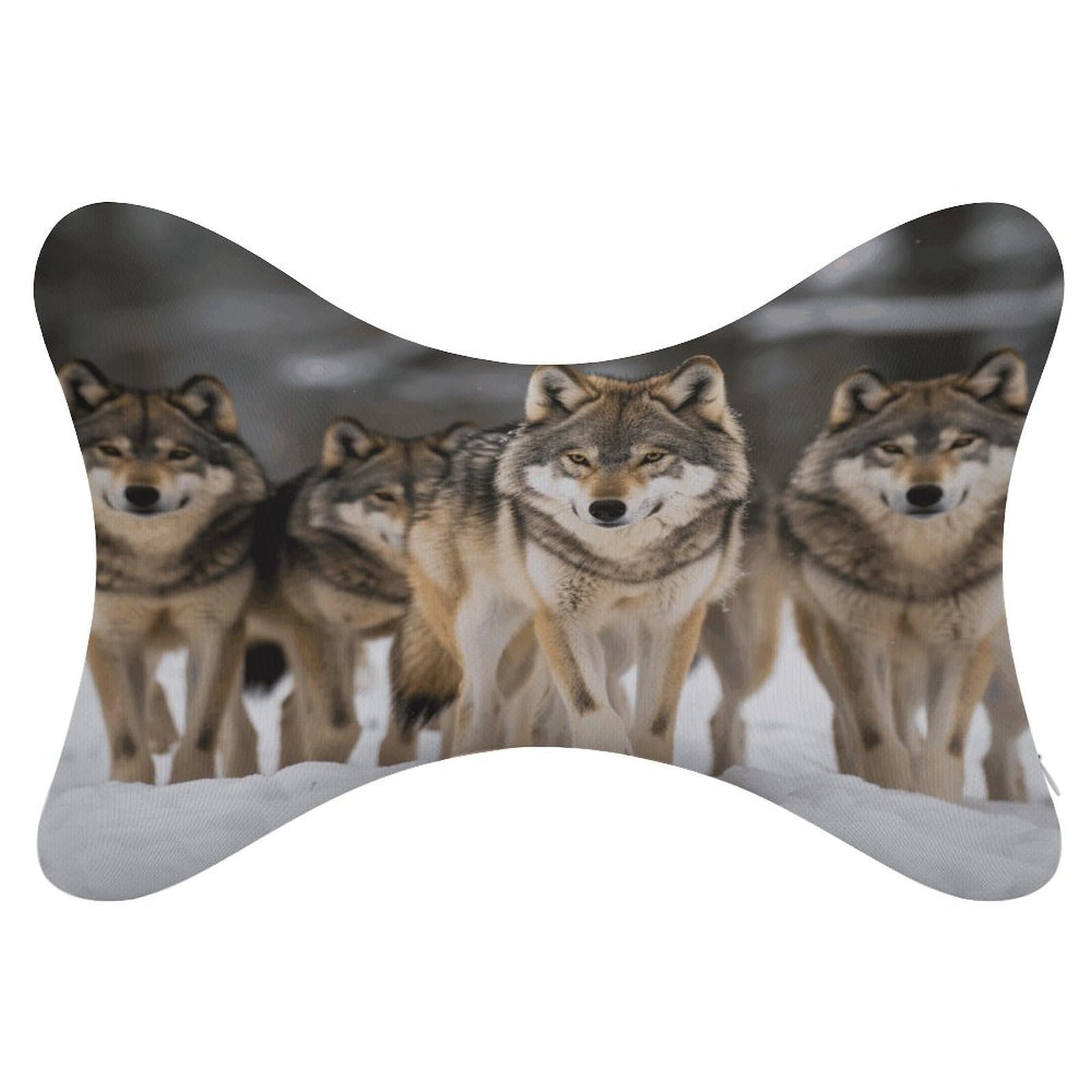 VstaDank Pack of Wolves Car Neck Pillows 2 Pack Removable Ergonomic Cervical Support Pillow Fashion Cozy Bone Shaped Pillows Soft Car Headrest Pillow for Office Airplane Most Car