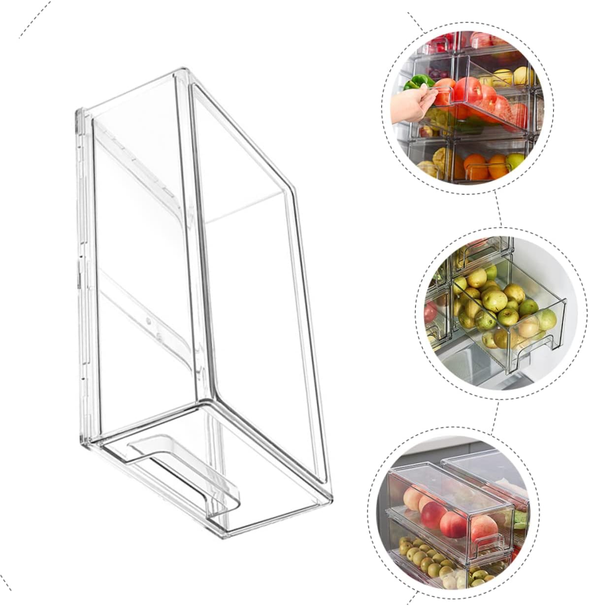 Telescopic Drawer Storage Box for Refrigerator Fridge Organizer for Fruits and Vegetables Comfortable to Hold Side Handle for Home and Restaurant Use for Efficient Food Storage