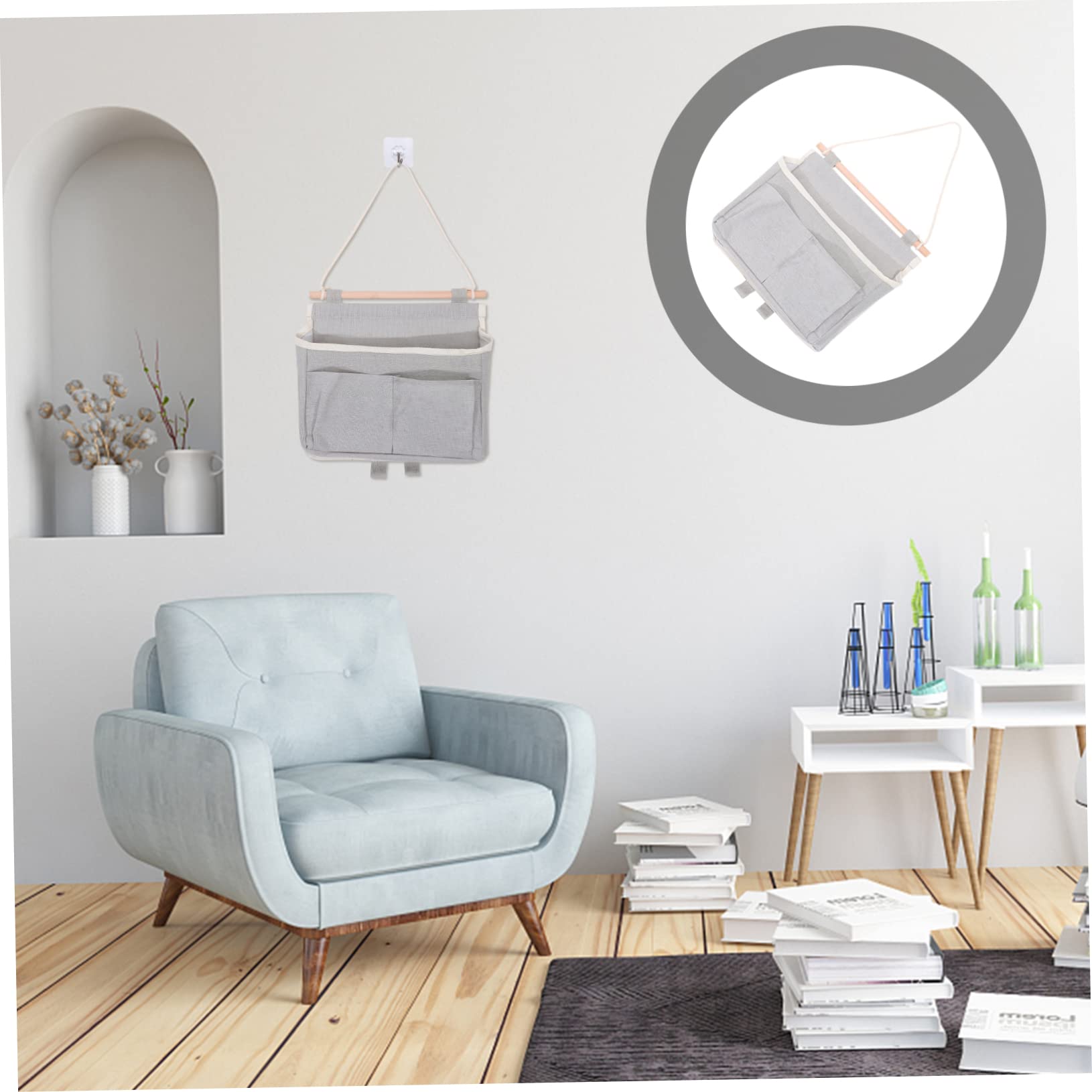 Amosfun 5 Ganci Portaoggetti Da Appendere Alla Porta Della Dispensa Borsa Portaoggetti Per Occhiali Banconote Chiavi Grigio Organizer Per Articoli Vari Del Dormitorio