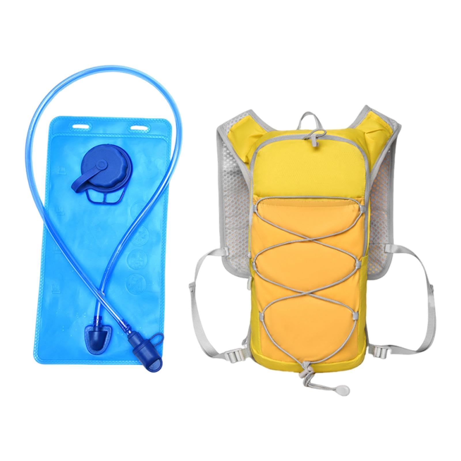 Running Hydration Vest Unisex Storage Bag for Marathon Hiking Mountaineering Yellow-image-28
