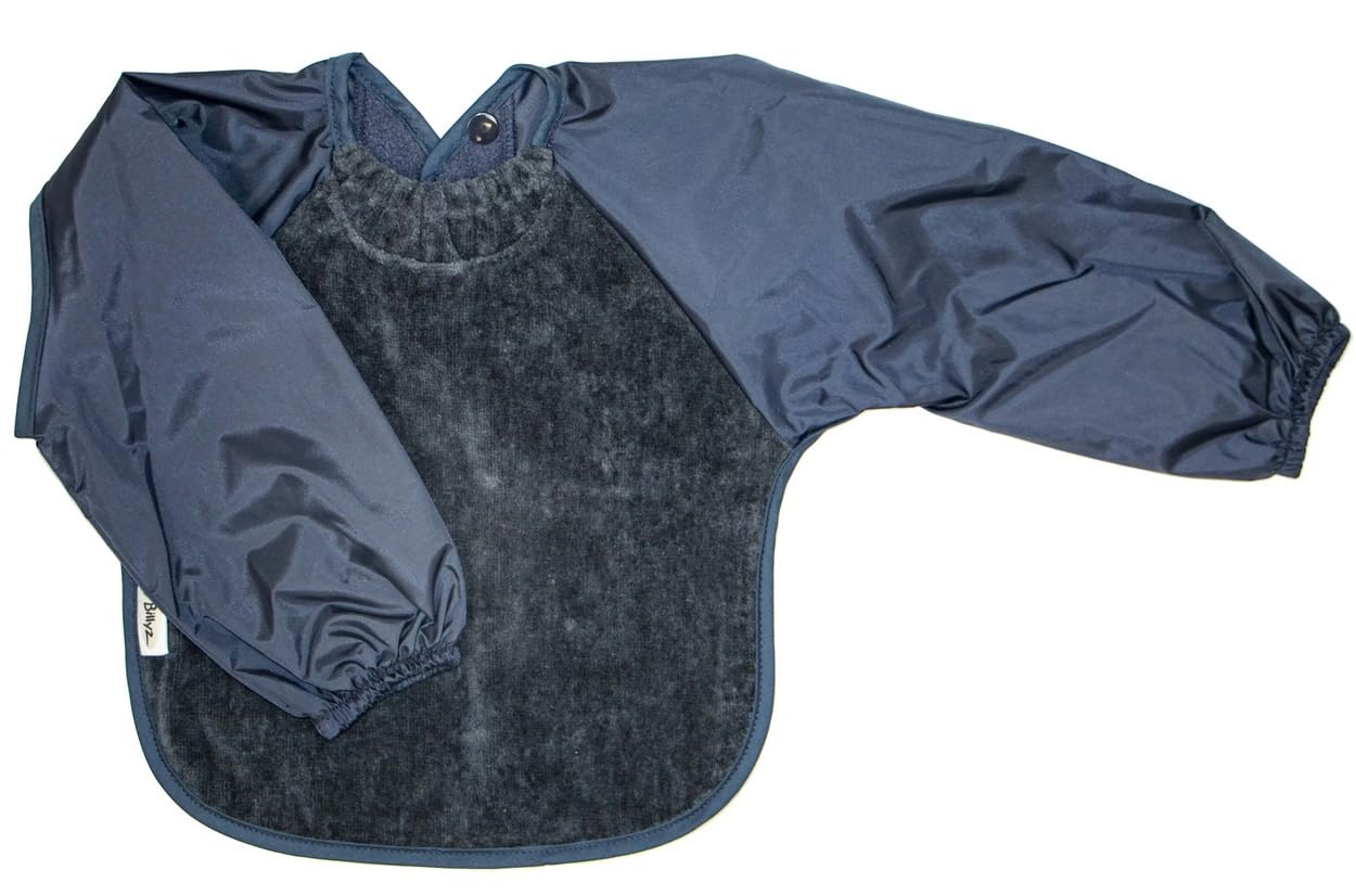 Silly Billyz Towel Long Sleeved bib, Navy
