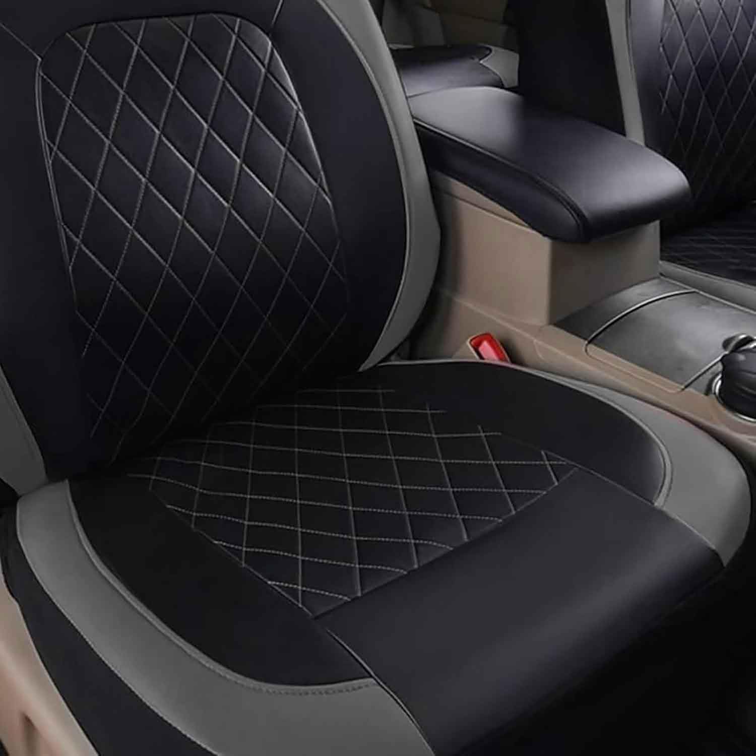 Coprisedili Auto Anteriori per Peugeot 2008 2014 2015 2016 2017 2018 2019, 2Pezzi Pelle PU Coprisedile Copri-Sedile Protezione Sedili Impermeabile Interno Accessori,A/Black