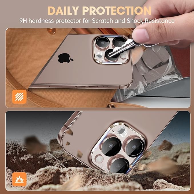 Image of 2 Pack Camera Lens Protector Compatible for iPhone 16 Pro /16 Pro Max, 9H Hardness Tempered Glass Camera Cover, Ultra HD, Anti-Scratch, Case Friendly