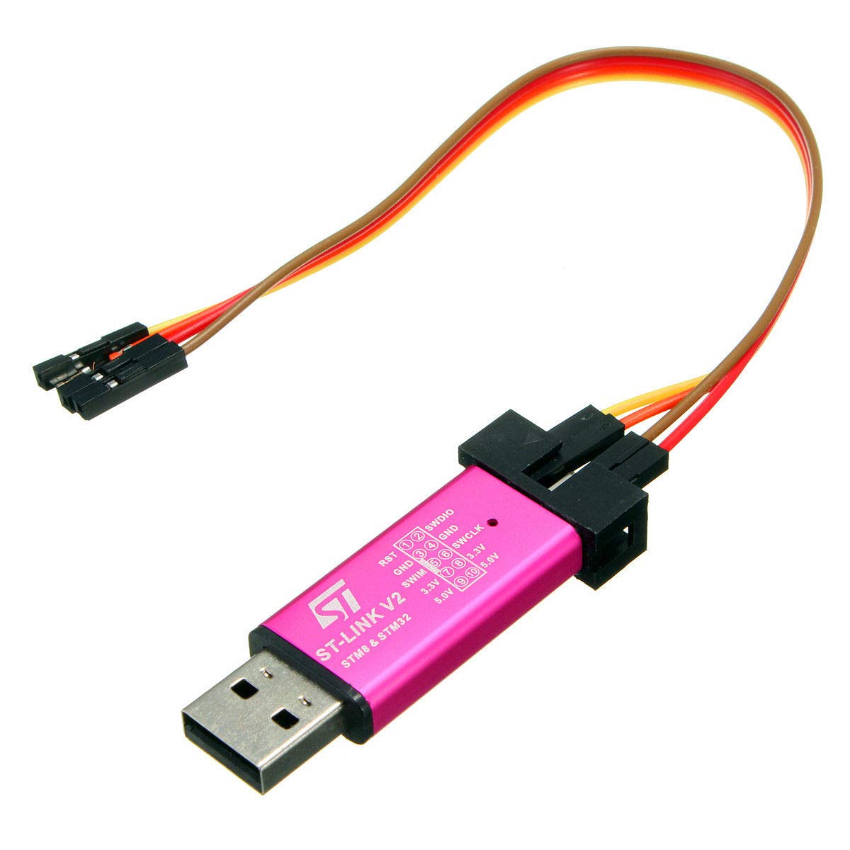 Hailege STM32F103C8T6 STM8 STM32 ST-Link V2 Emulator Downloader Programmer with Dupont Wires