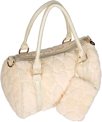 [Sweet Heart Cream] Princess Double Handle Leatherette Handbag Shoulder Bag Satchel Bag Purse