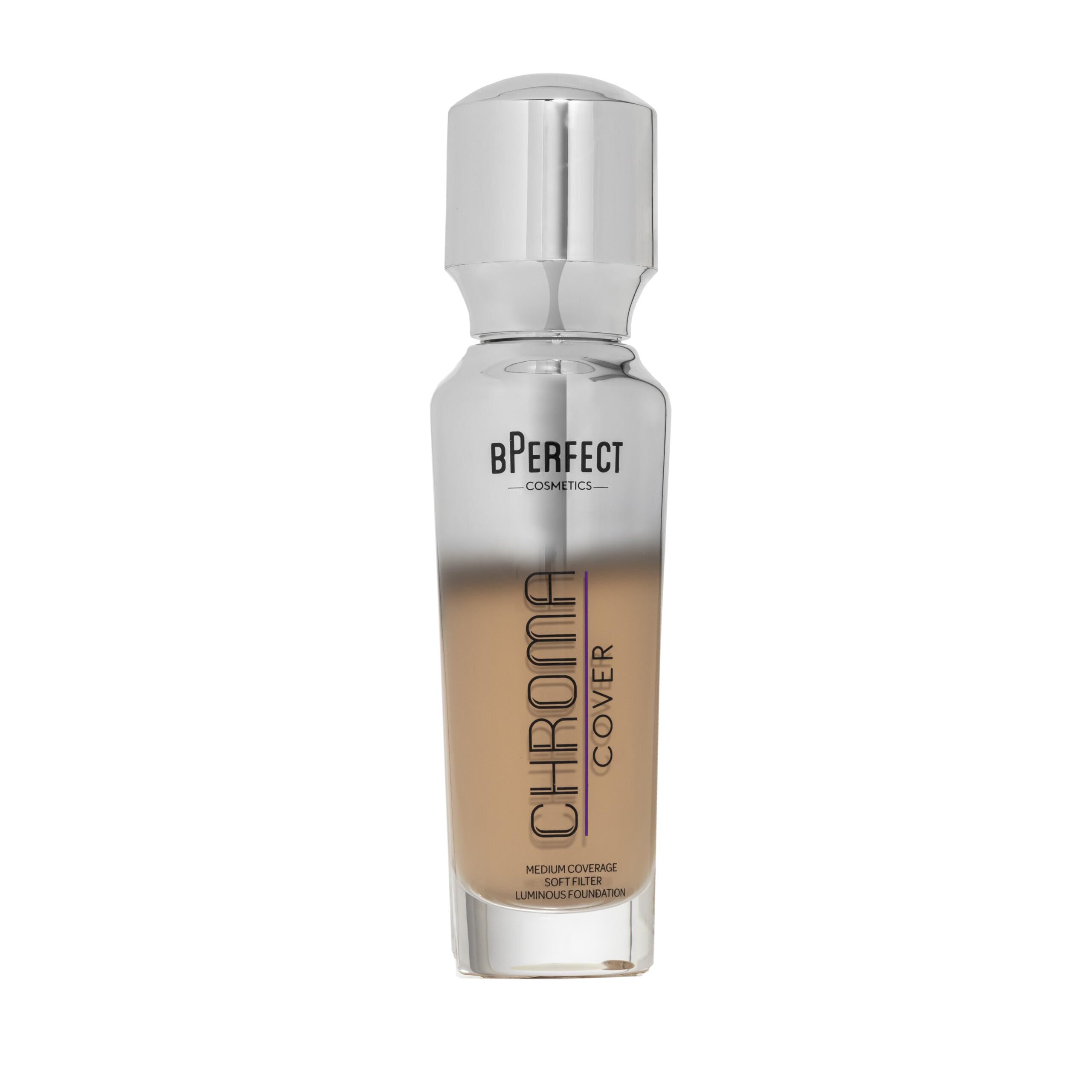 BPerfect Chroma Cover Luminous Foundation - Radiant Filter Finish, Buildable Coverage - Shade 17 - W6 Medium Tan Golden Neutral Tone