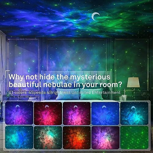 Star Galaxy Projector Night Light, AMORNO Ocean Wave Starry Projector with Bluetooth Music Speaker, Led Nebula Cloud for Baby Kids Bedroom/Game Rooms, Night Light Ambiance for Party 2 619BM7khDVL. AC