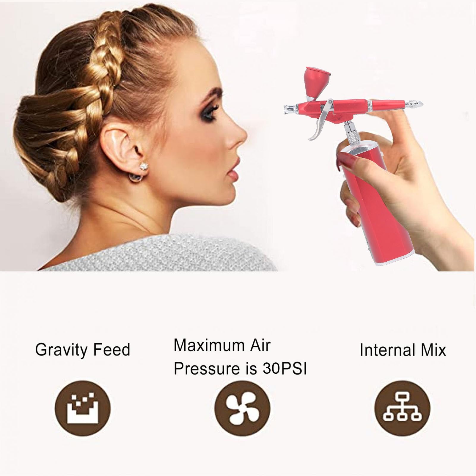 Fafeicy Mini Airbrush Kit, Aluminium Legierung Handheld Airbrush Pistole,