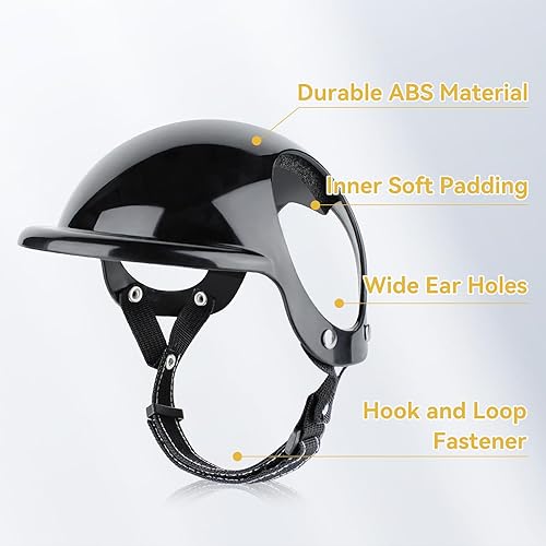 Miniatura 3 de Namsan Casco para perros pequeños y medianos, cascos de motocicleta con orificios para las orejas, casco para exteriores para protección de la
