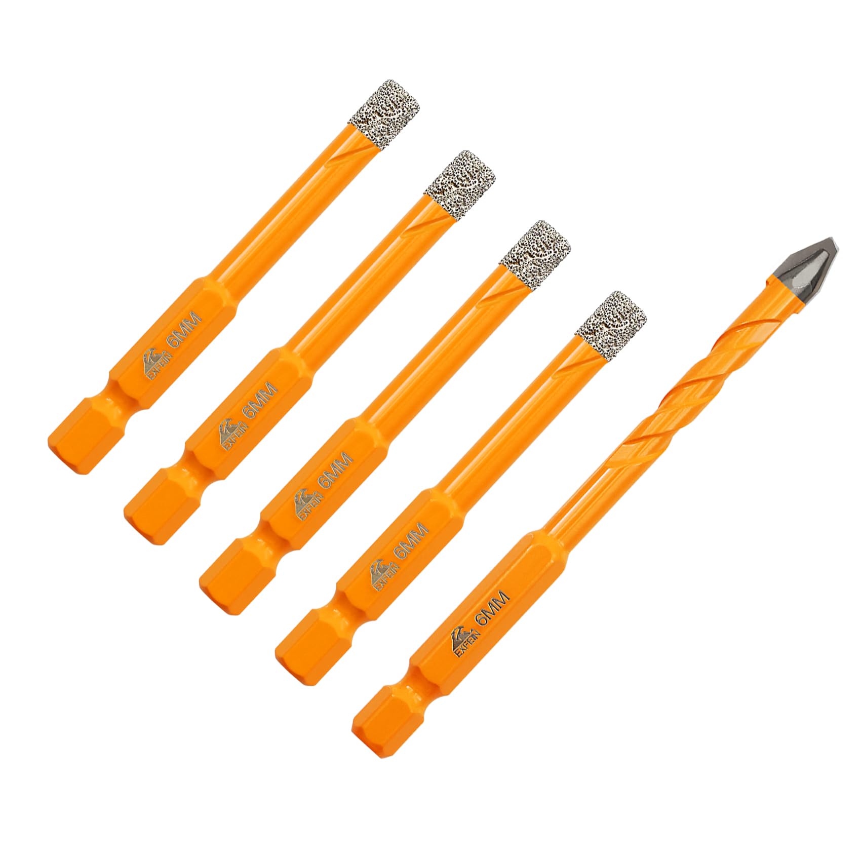 EXFEIN Diamond Tile Drill Bits and Carbide Masonry Drill Bits 5pcs/set