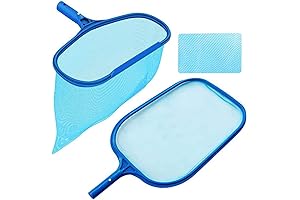 LUCYEE Mesh Pool Skimmer Net Leaf Rake Cleaning Tool with Light Pocket...