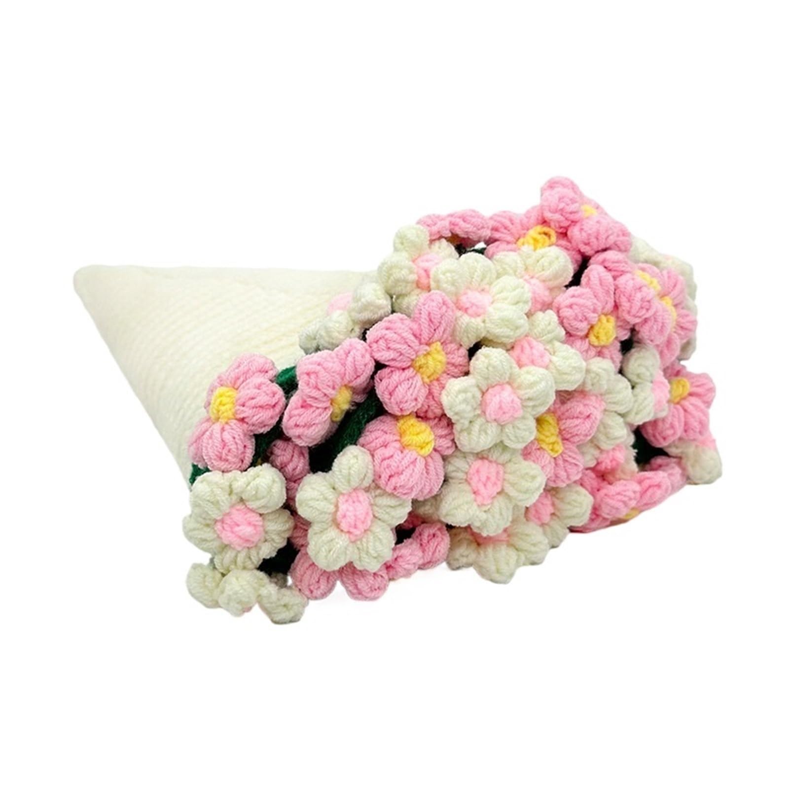 ZHSOAO Rose Bouquet Crochet Blanket Finished Handmade Flower for Weddings Birthdays(Color1)