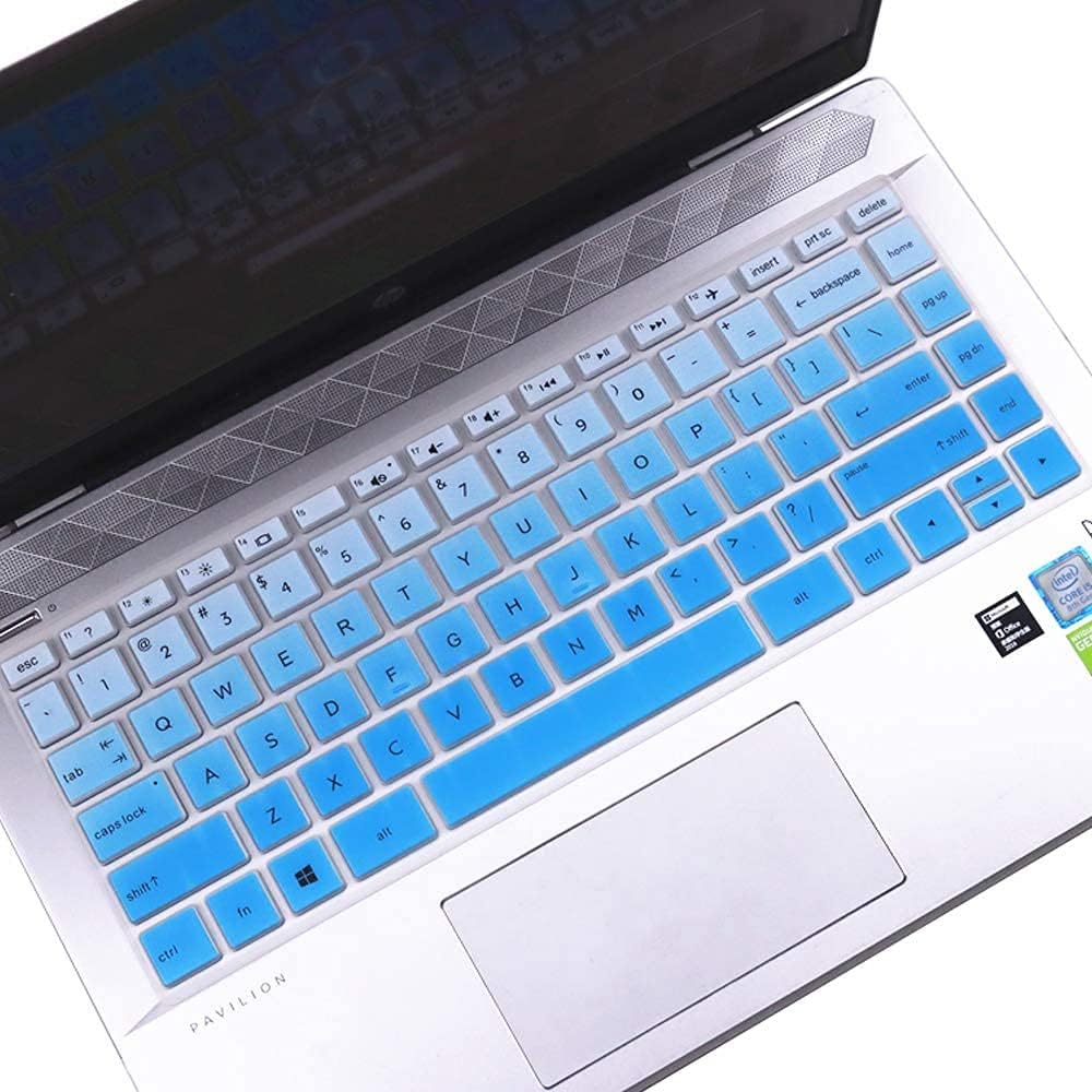 Justec Premium Keyboard Protector Cover for HP Pavilion x360 14" Laptop 14M-BA 14M-CD 14-BF 14-BW 14-cm Series 14M-BA011DX 14M-BA013DX 14M-BA015DX 14M-BA114DX 14M-CD0001DX 14M-CD0003DX -Gradient Blue