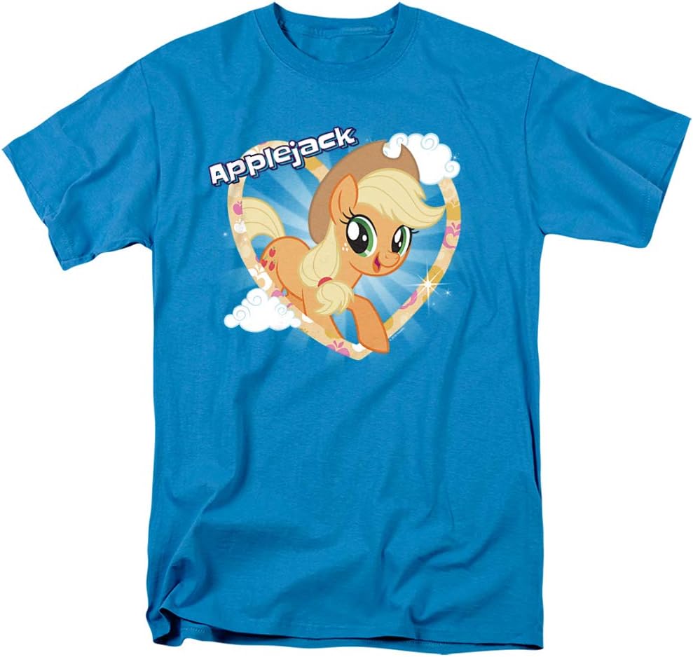 TrevcoMy Little Pony TV Applejack Unisex Adult T Shirt for Men and Women, Turquoise, Medium