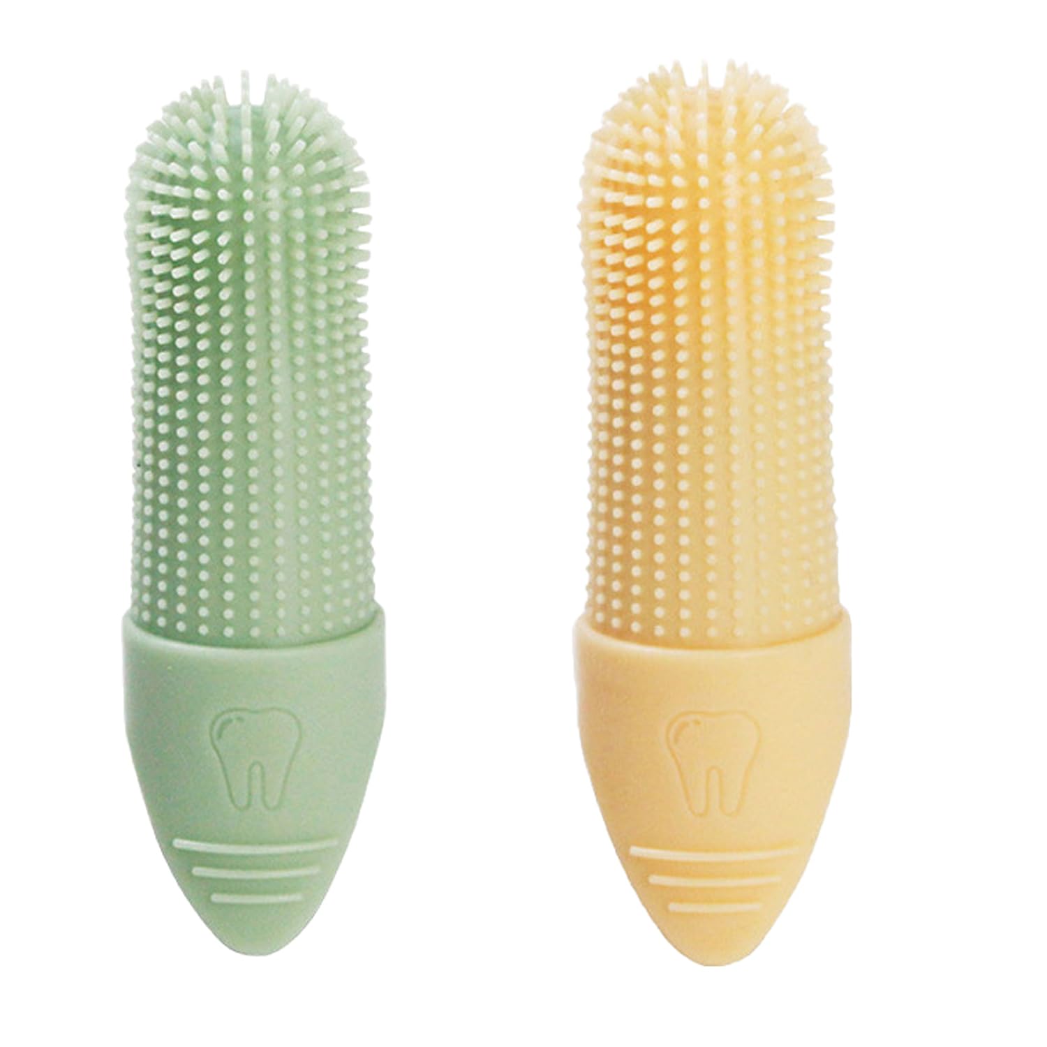 2 Pcs Dog & Cat Toothbrush, Dog Cats Finger Toothbrush, Dogs Cats Teeth Cleaning Dental Care, Mixed Color*2, 1 count (Pack of 2) - Image 2
