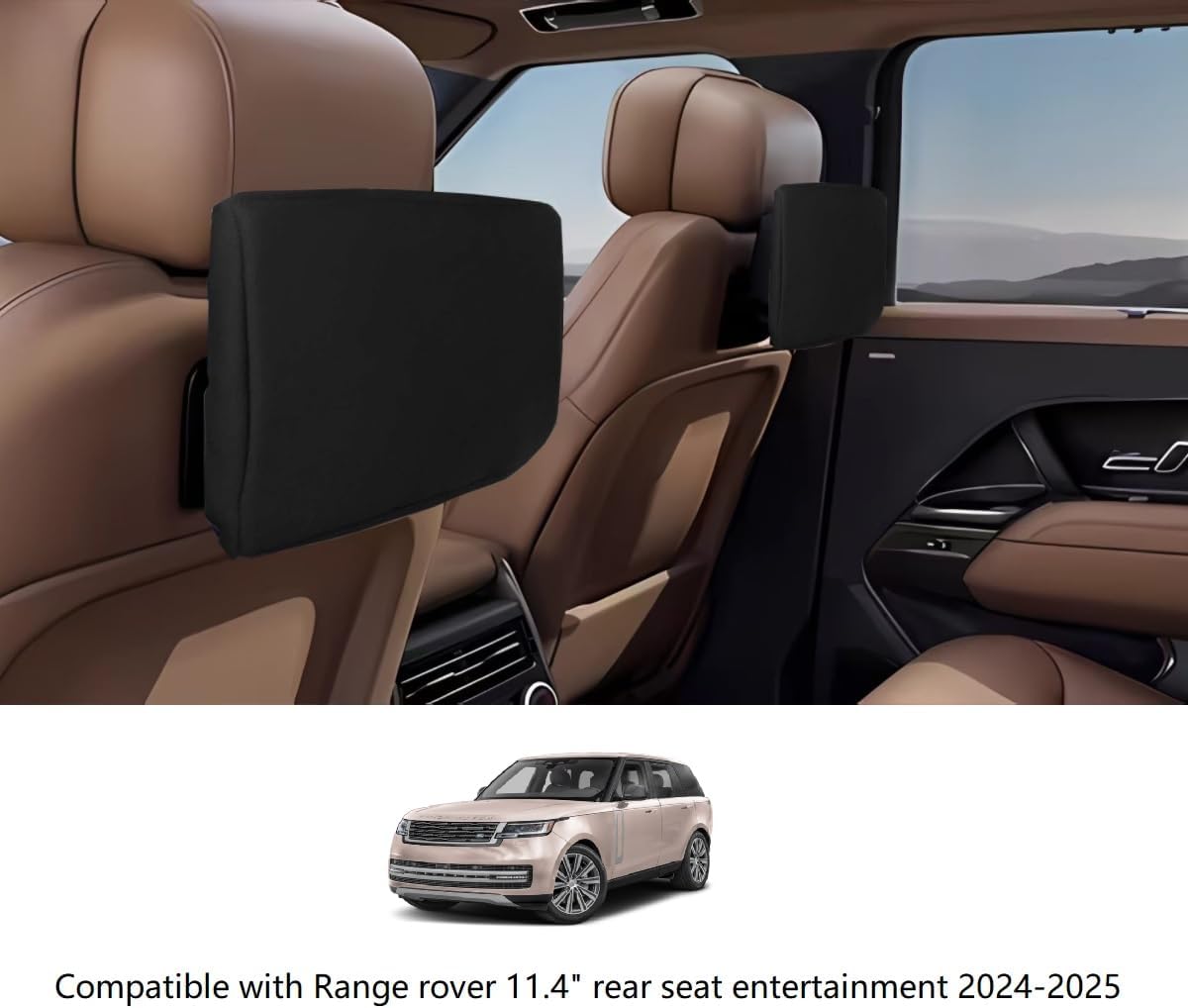 Rear Seat Screen Protectors for 2024-2025 Range Rover | 2-Pack Shock-Absorbing Covers | Elastic Strap Design, Easy Installation