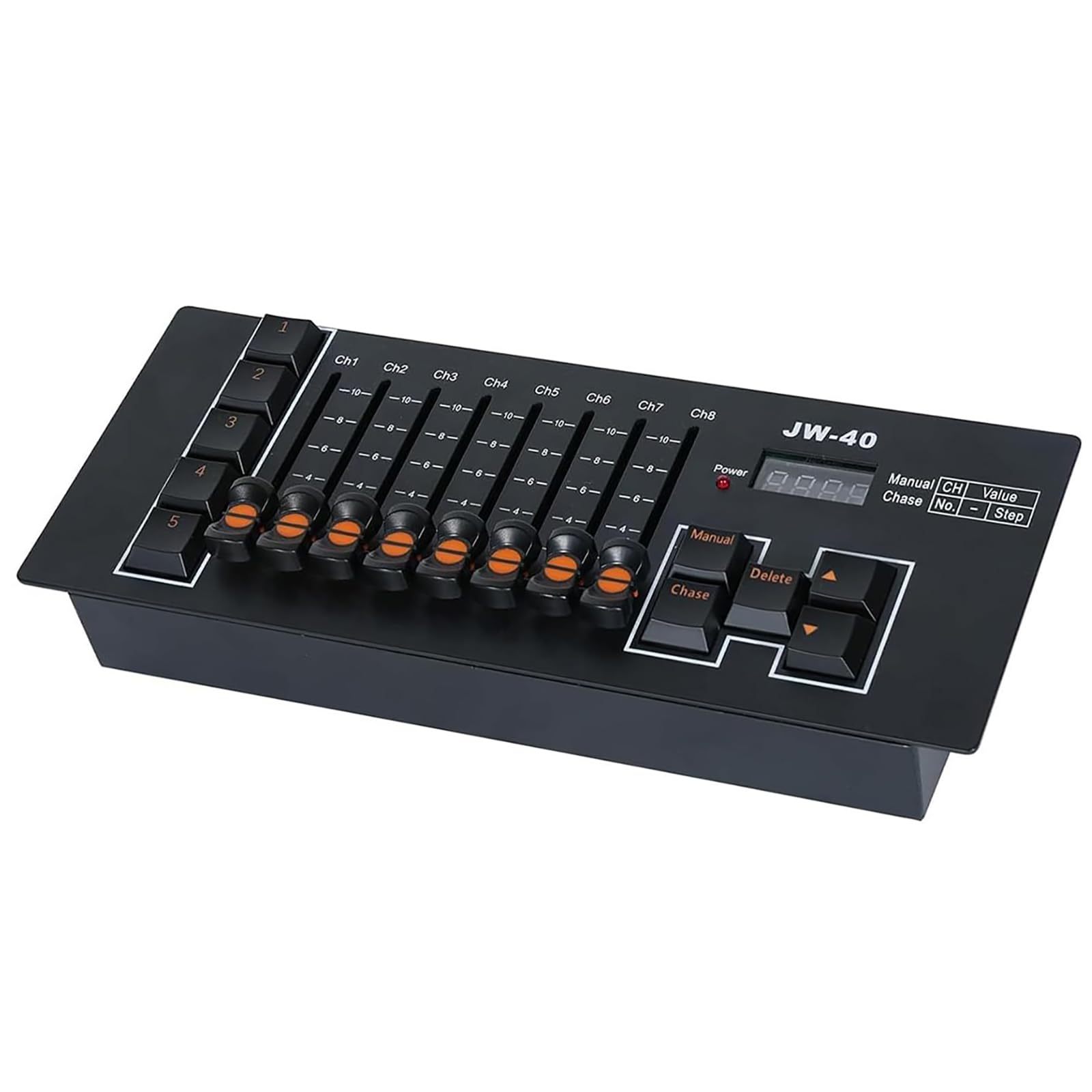 DMX512 Console Programmabili Costruire in Batteria 8 Cursori Canali 5 Effetti 40CH Controllo per Discoteca Evento Matrimonio Ricaricabile Controller Programmabile
