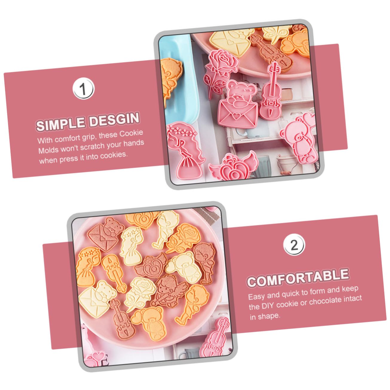 Alipis 5 Juegos Molde De Galletas Tridimensional 3d Galleta De Diploma Galleta En Forma De Estrella Cortadores De Galletas Cortadores Galletas Moldes Para Hornear Páginas Rosa 8 Uds * 5