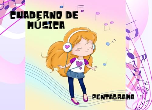 Cuaderno de Música Pentagrama: Libreta de Pentagramas A5 con 6 Pentagramas por Página. Libreta para Notación Musical Niña de 100 Páginas con Índice y ... Ideal Estudiantes. Pentagrama en Blanco.